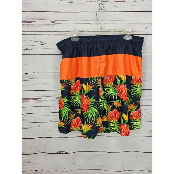 Faded Glory Men's Hawaiian Floral Swim Trunks - Elastic Waist & Drawstring - Picture 5 of 11